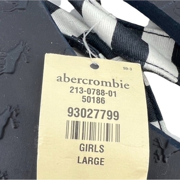 NWT Abercrombie Blue Flip Flops Size Large (8) Big Girl's - Picture 2 of 7